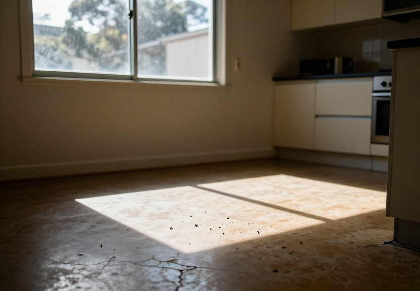 Bed bugs in a Colyton apartment living room before treatment